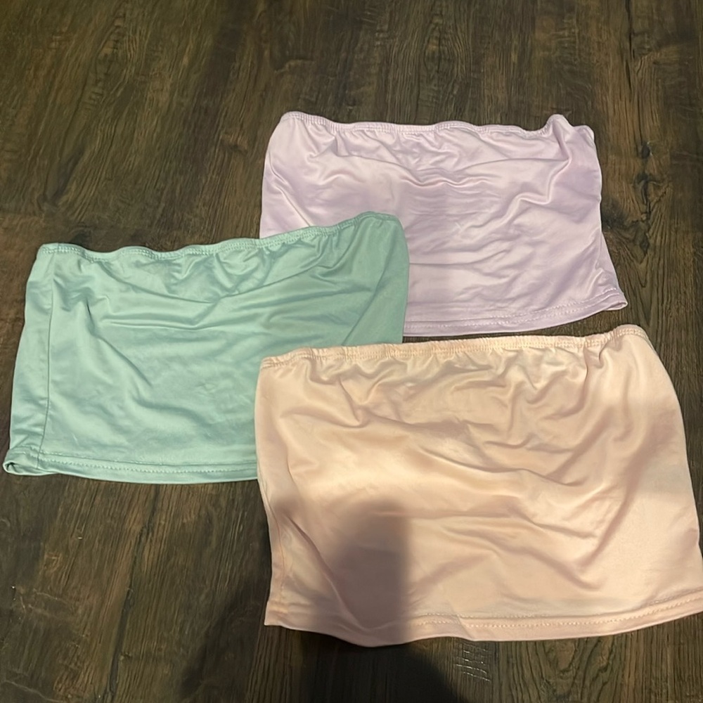 purple, green, and pink tube tops, buttery soft